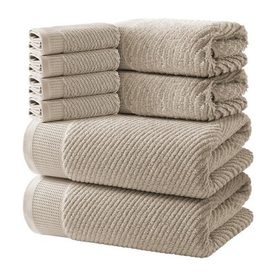 8-Piece Premium Towel Set, 2 Bath Towels, 2 Hand Towels, 4 Washcloths, 100% C...