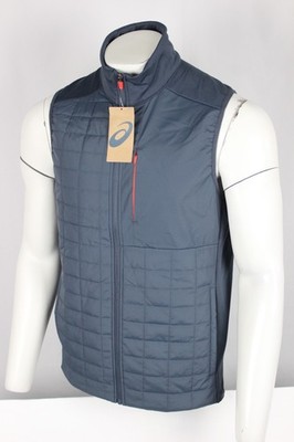 Asics Men's Vest Knit Grid Baffle Woven Pocket Panel M Medium Gray Gy701