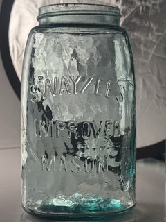 Crude And Hammer Whittled Swayzee’s Improved Mason Quart Fruit Jar
