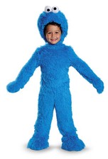 Kids Blue Monster Costume Outfit Plush Jumpsuit Soft Headpiece Shoe Covers