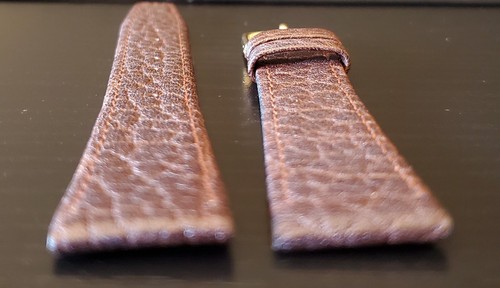 Vintage NOS Hadley Roma 17mm Brown Pebbled Calf Turned-Edge Leather Watch Band - Bild 5 von 7