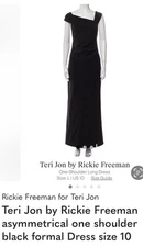 Like New Teri Jon by Rickie Freeman Women's One Shoulder Floor Length Formal