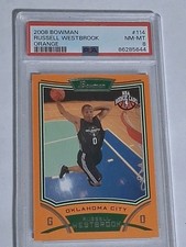 Russell Westbrook Rookie Card 2008-09 Bowman Orange #114 PSA 8 /299 . rookie card picture