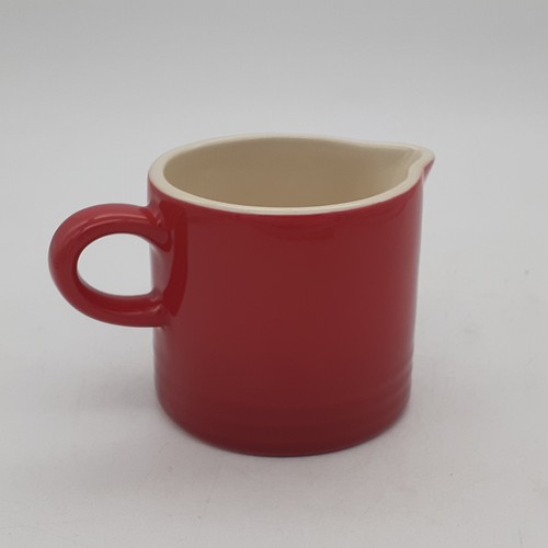Le Creuset Red Ceramic French Press Creamer Sugar Set Coffee Tea Stoneware 34oz - Picture 10 of 15