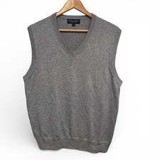 Large Brooks Brothers Supima Gray men's sweater V-neck sweater