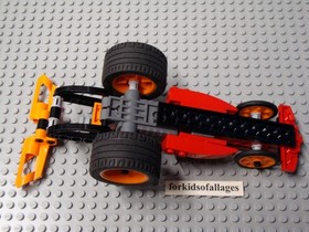 Lego Racers Red & Orange Car w/ 47715c01 Pullback Motor from 8667 Action Wheelie
