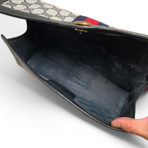 GUCCI Old Gucci Clutch Bag w/Box(Damaged), Store Card GG Sherry Line Leather PVC - Bild 14 von 18