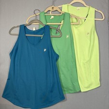 3 FILA Sport Racerback Tank Top Women Size Large Multicolor Athletic Activewear