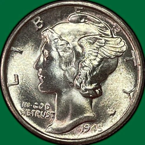 1945-S Mercury Dime Brilliant Uncirculated BU Coin #36633