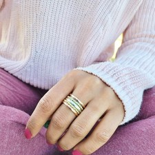 Spinner Ring 925 Sterling Silver Meditation Ring Fidget Ring Anxiety Relief Ring