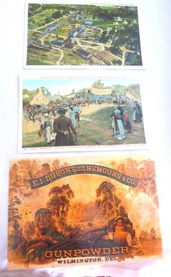 3 gun powder Dupont Hercules advertising postcards vintage Pyne Hagley