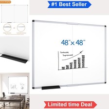 48 x 48 Inch Magnetic Dry Erase Whiteboard Foldable Wall Mount Aluminum Frame