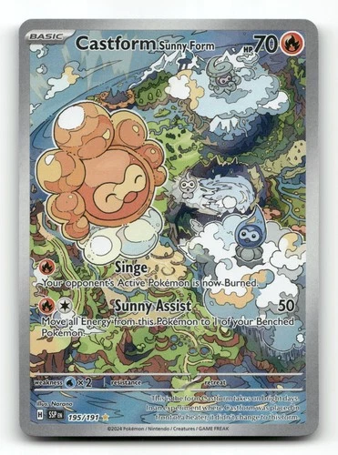 Castform Sunny Form 195/191 - Surging Sparks - Pokemon Card NM/M