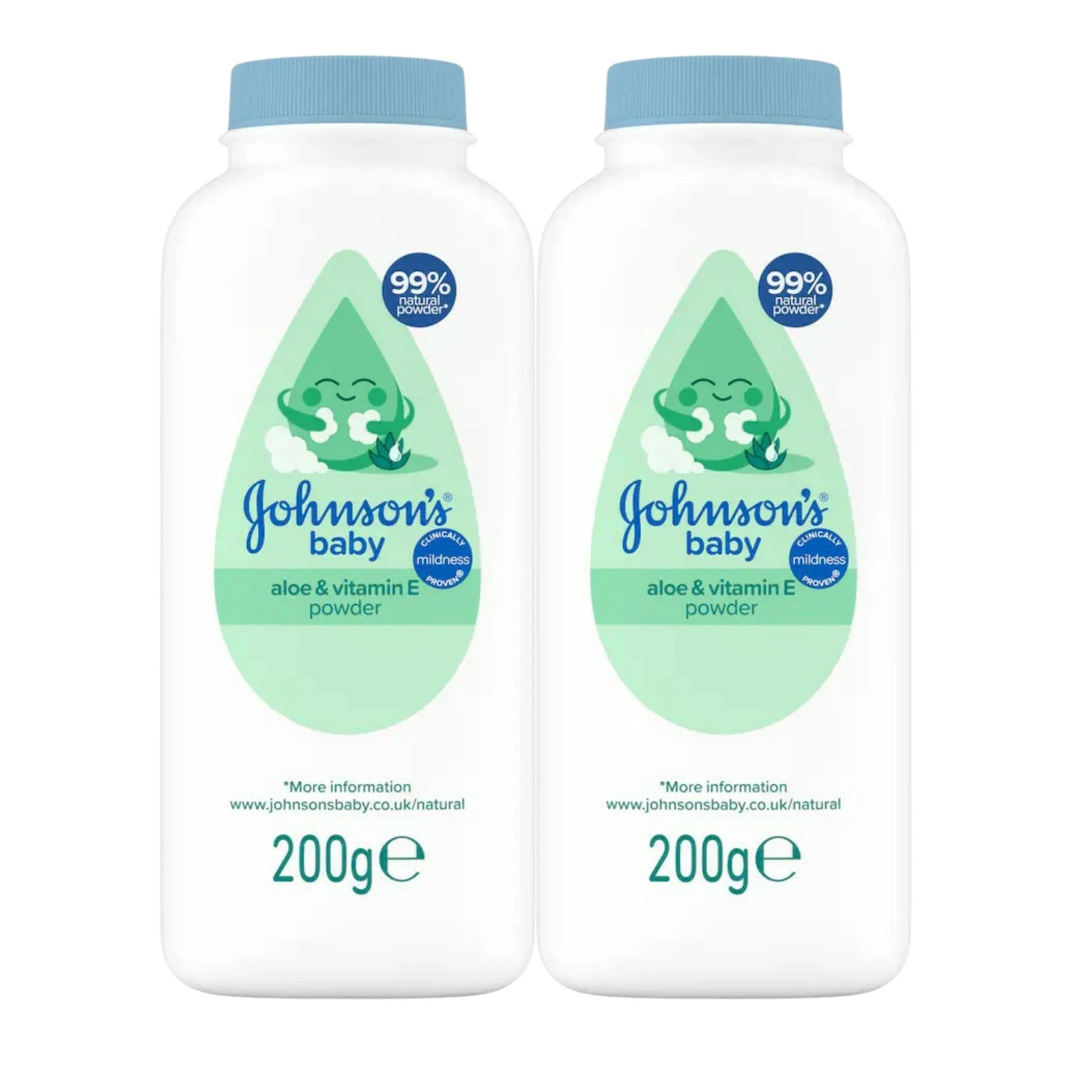 2 x 200g Johnson Baby Aloe & Vitamin E Powder
Opens in a new window or tab