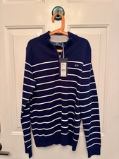 Vineyard Vines Boys Pullover NWT Navy With White Stripes Quarter Zip