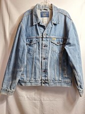 LEVI STRAUSS Signature Denim Jacket Sz L Blue Jean Trucker Heavy Rugged Western