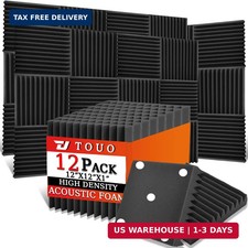 12 Pack Acoustic Panels - Sound Proof Foam Panels for Wall 12"x12"x1", Flame Ret