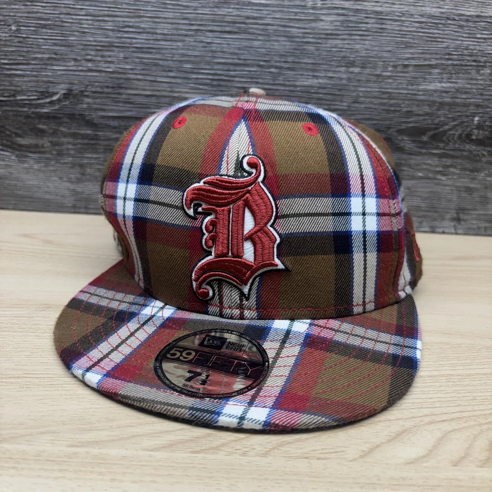 Кепка с логотипом New Era B мужская облегающая 7 1/2 красно-коричневая клетчатая бейсбольная с плоским козырьком - Изображение 4 из 4
