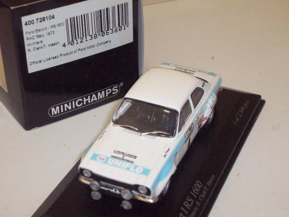 Minichamps 1/43 FORD ESCORT I RS1600 RAC Rally 1972 Clark/Mason 400728104 2544pc - Immagine 4 di 4