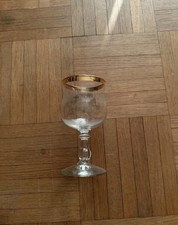 6 bicchieri con bordo dorato e incisione