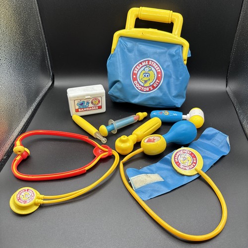 Sesame Street Doctor's Kit 1993 Vintage Bag Medicine Play Toys Big Bird TYCO