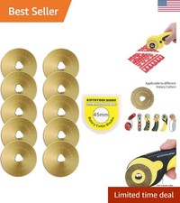 Titanium Coated Rotary Cutter Blades 45mm 10 Pack Replacement Blades Quilting...