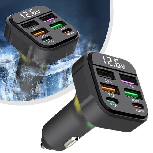 Car Charger 48W with 6 Ports PD30W and Intelligent Temperature Control