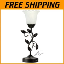 Rustic Farmhouse Touch Lamp, USB Charging, 3-Way Dimmable