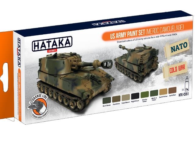 Hataka HTKCS51 8 x 17ml - Lacquer Paint Set - US Army  (MERDC camouflage)