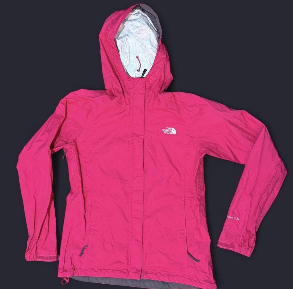 The North Face HyVent 2.5L Rain Jacket Womens Small Pink Hooded Waterproof