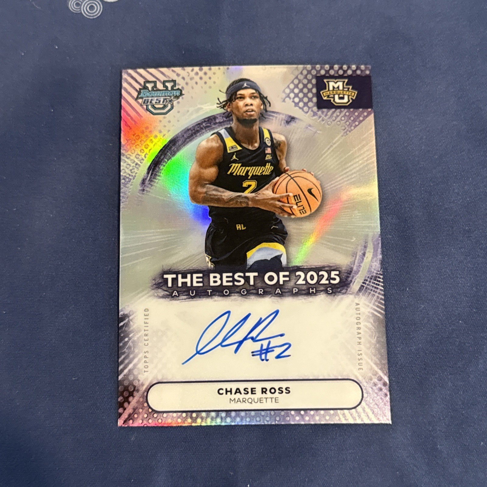 CHASE ROSS 2025-26 BOWMAN U BEST OF 2025 AUTO REFRACTOR #BA-CR MARQUETTE