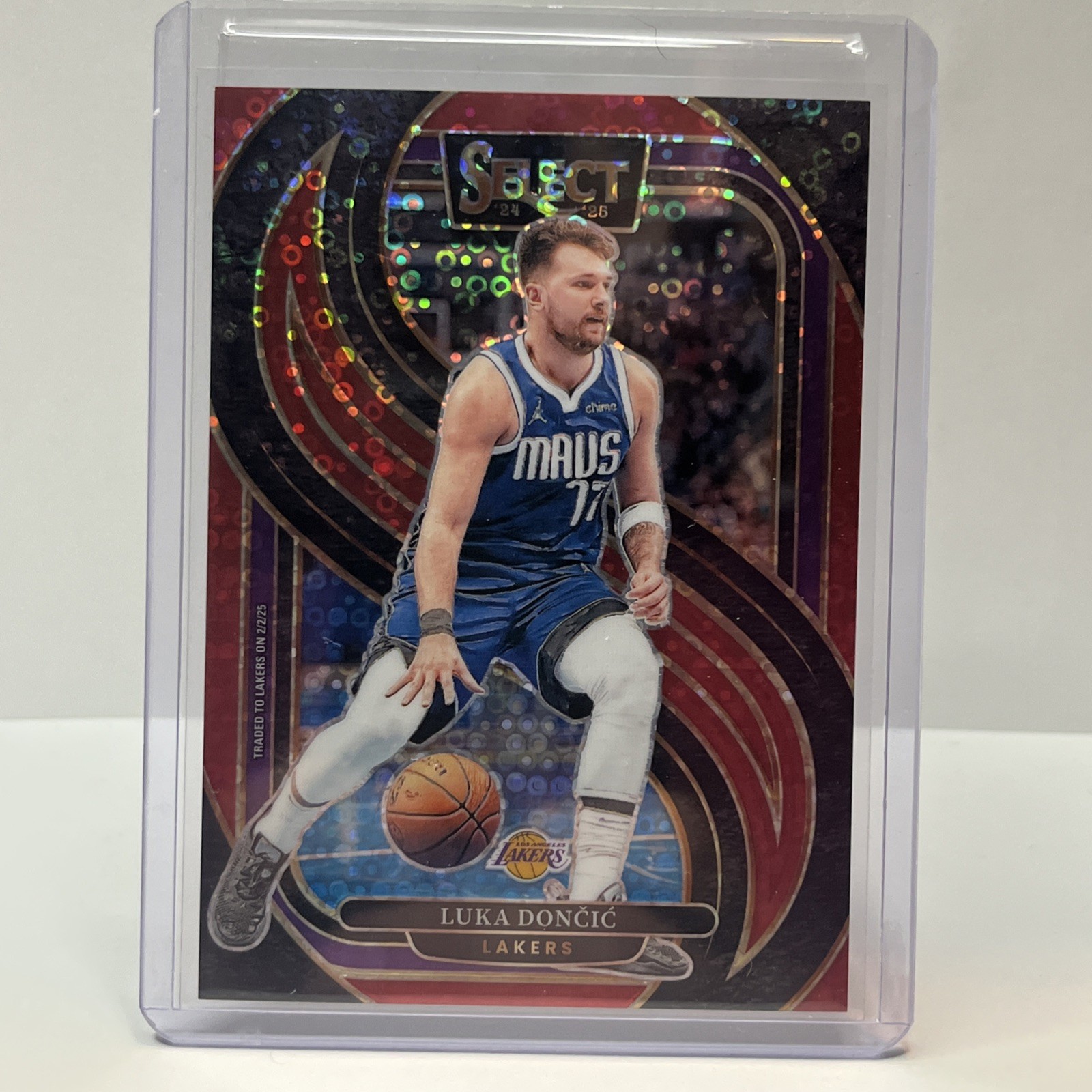 2024-25 Select Luka Doncic Premier Red Disco Prizm #16/49 Lakers