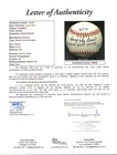 YOGI BERRA AUTOGRAPHED AL BASEBALL    SIGNED IN FULL+4 INSCRIPTIONS   JSA LETTER