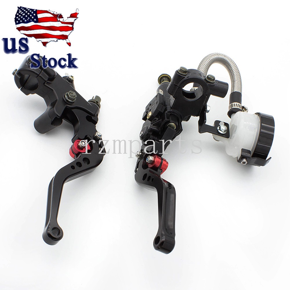 CNC 22mm 7/8'' Master Cylinder Reservoir Lever Hydraulic Brake Clutch Pump Pair