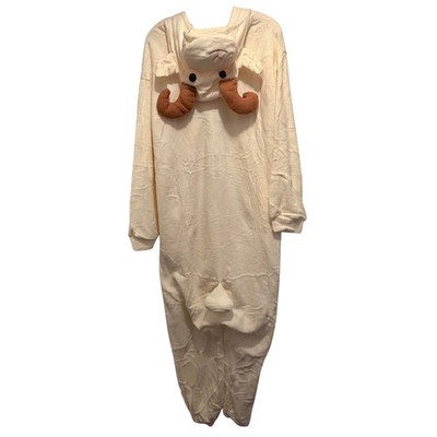 NEW Adult  Kigurumi Goat One Piece Cosplay Sleepwear Romper Cream Size L