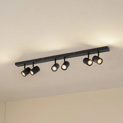 Lindby Deckenspots Strahler GU10 Kardis dunkelgrau Metall 6flg Beleuchtung