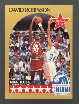 David Robinson All-Star SP 1990-91 Hoops #24 Spurs HOF NBA Card  