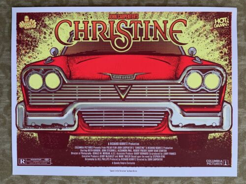 CHRISTINE John Carpenter Horror Film Movie SCREEN PRINT Poster Stephen King