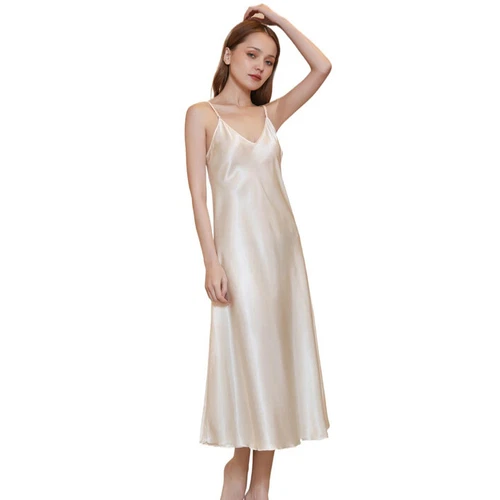 Sexy Satin Silk Robe Dress Sleepwear Lingerie Long Nightdress Nightgown - Bild 8 von 41