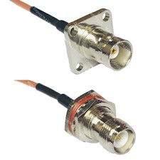 RG316 BNC Flange Female to RP-TNC FEMALE BULKHEAD RF Cable Rapid-SHIP LOT