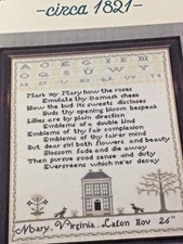 Margaret & Margaret Inc Mary Virginia Lafon 1821 Cross Stitch Sampler Pattern