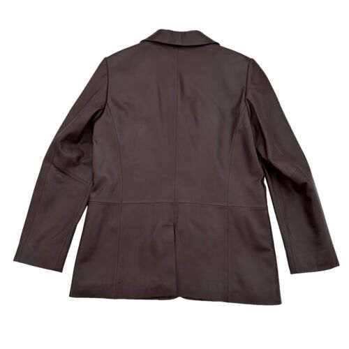 Pendleton Leather Blazer Jacket Brown - Women's Small - Picture 5 of 6
