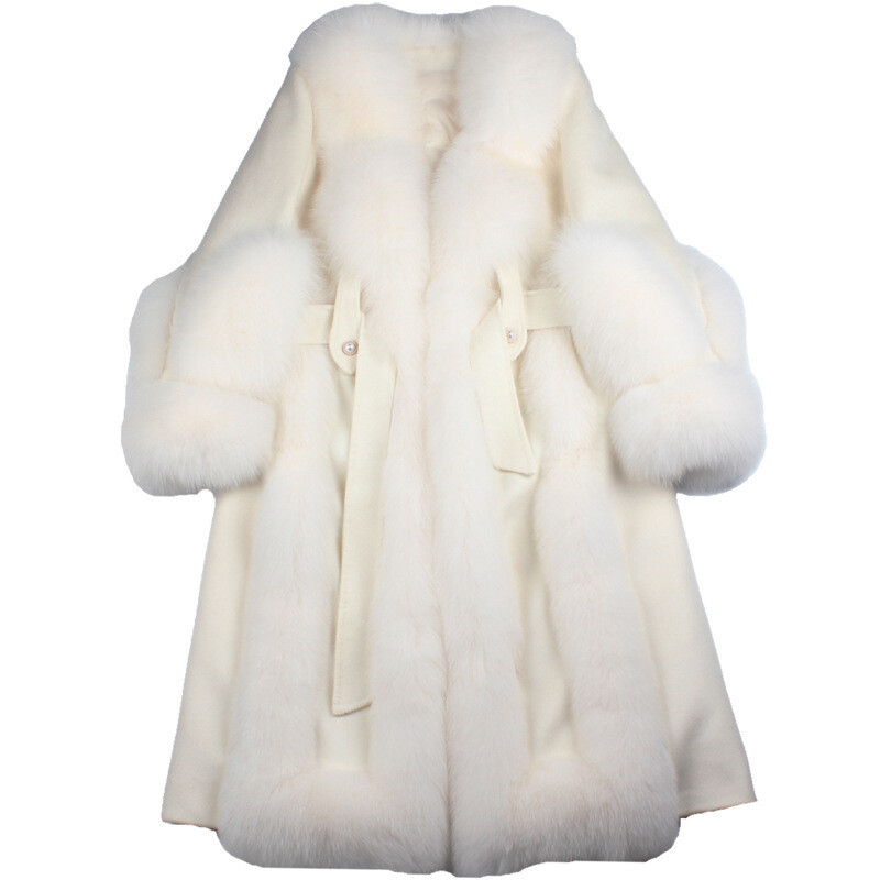 High-end Whole Fur Fox Fur Double-sided Woolen Coat Women's High-end Whole Fur Fox Fur Double-sided Woolen Coat Women's