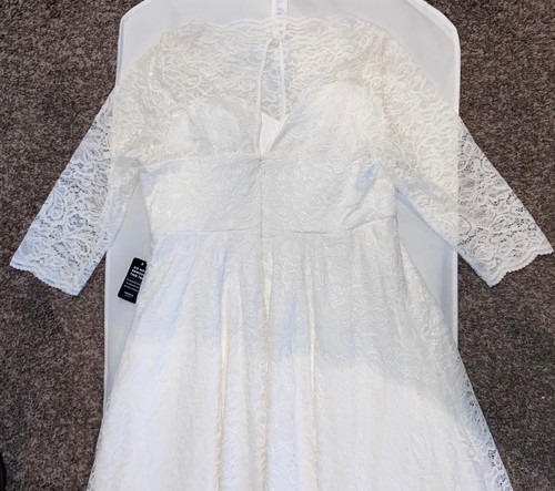 Torrid Ivory Lace Tea-Length Wedding Dress ~ Size 14 NWT Item # 11571098 - Picture 8 of 15