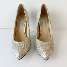 BETSEY JOHNSON Shine 9.5 Rhinestone Light Blue Heels Wedding Bridal