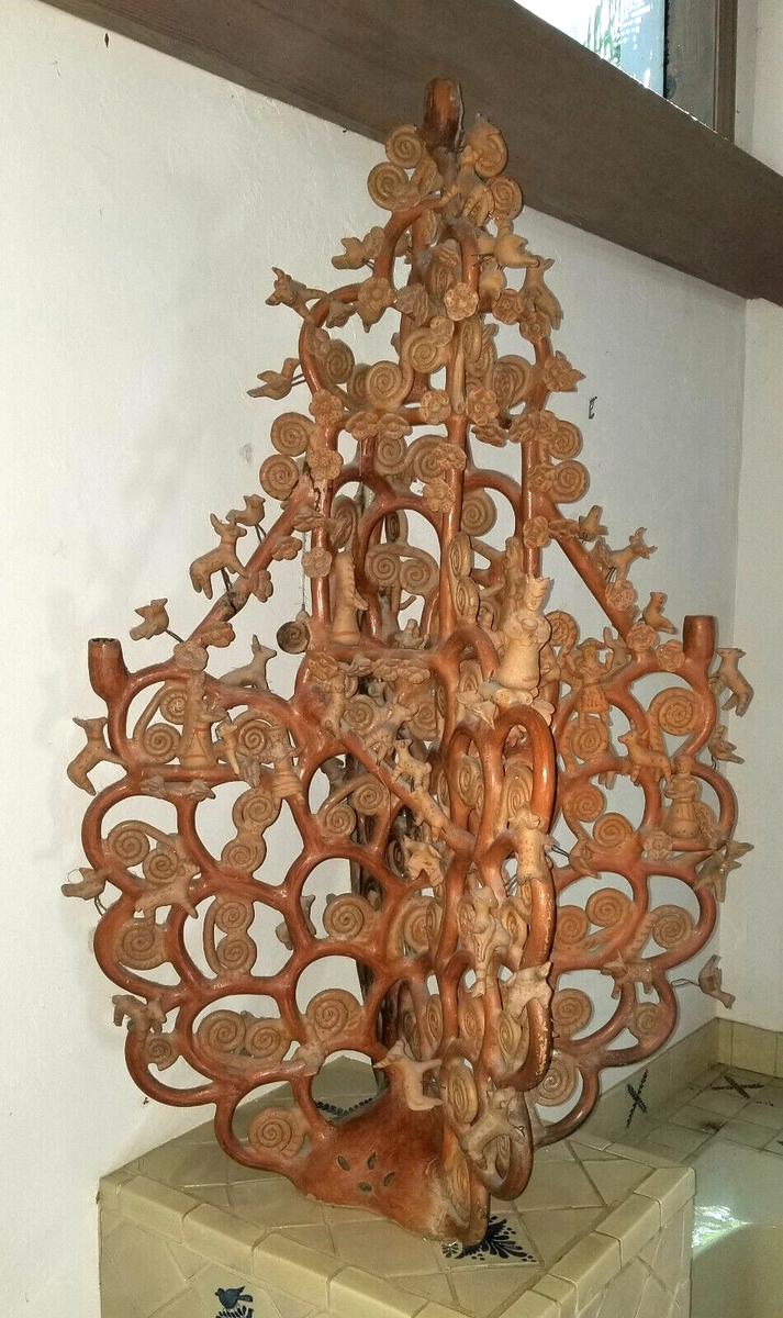 HERON MARTINEZ MENDOZA TREE OF LIFE MEXICAN FOLK ART POTTERY HERON MARTINEZ MENDOZA TREE OF LIFE MEXICAN FOLK ART POTTERY