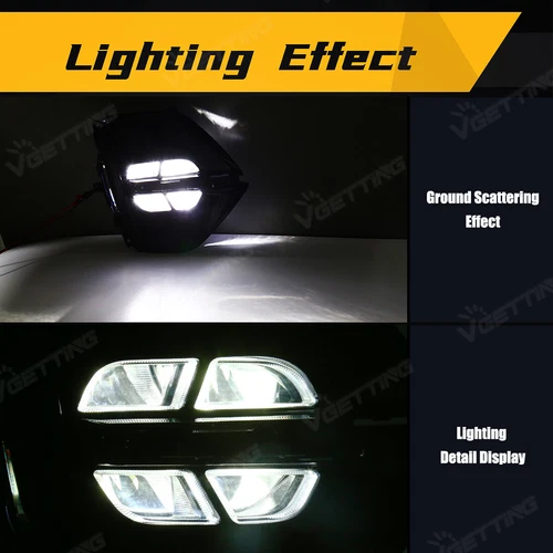 For 2019-2021 Kia Sportage Pair Fog Light DRL LED Daytime Running Lights Lamps - Picture 3 of 15