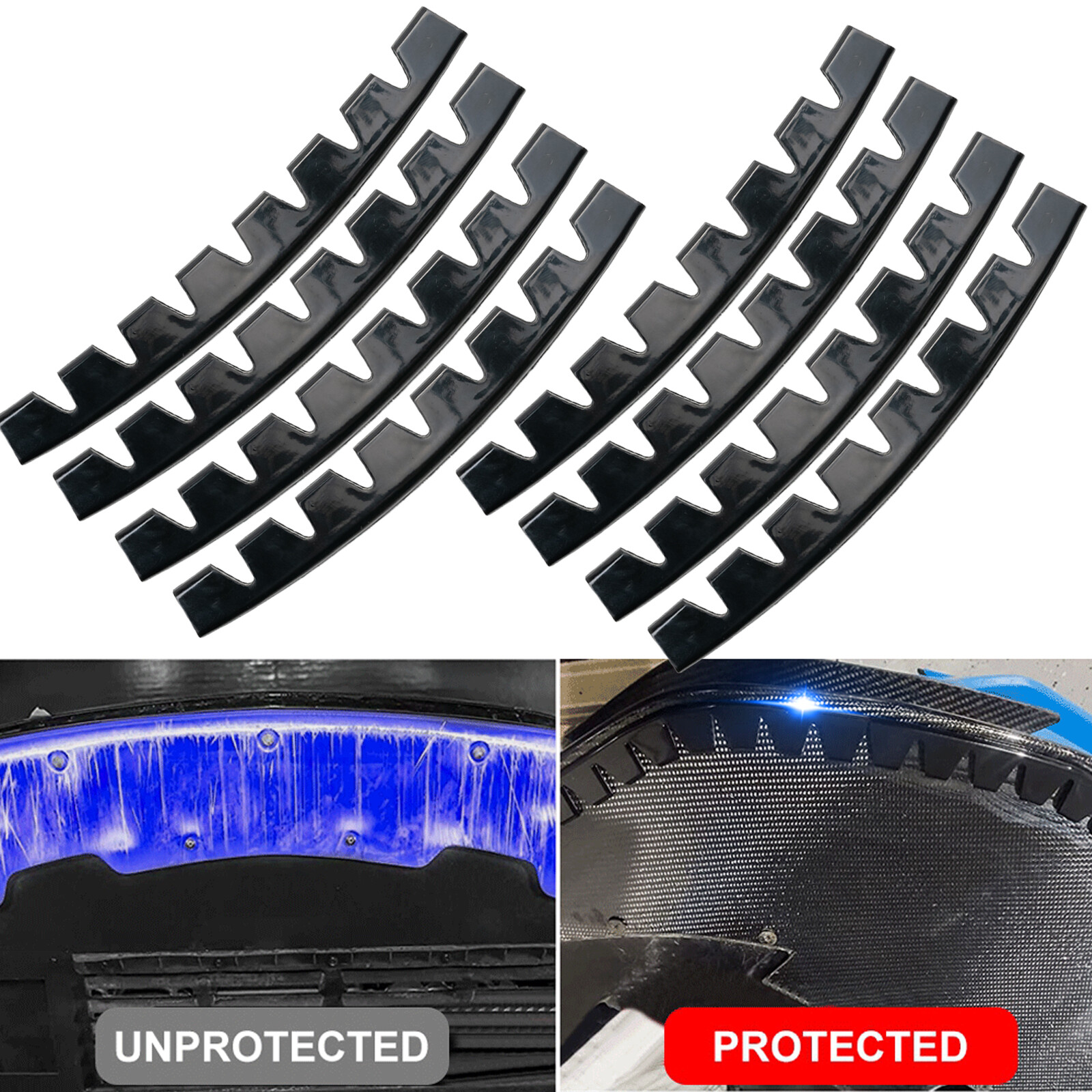 8X Universal Car Bumper Guard AntiScratch Scrape Protector Skid Plate