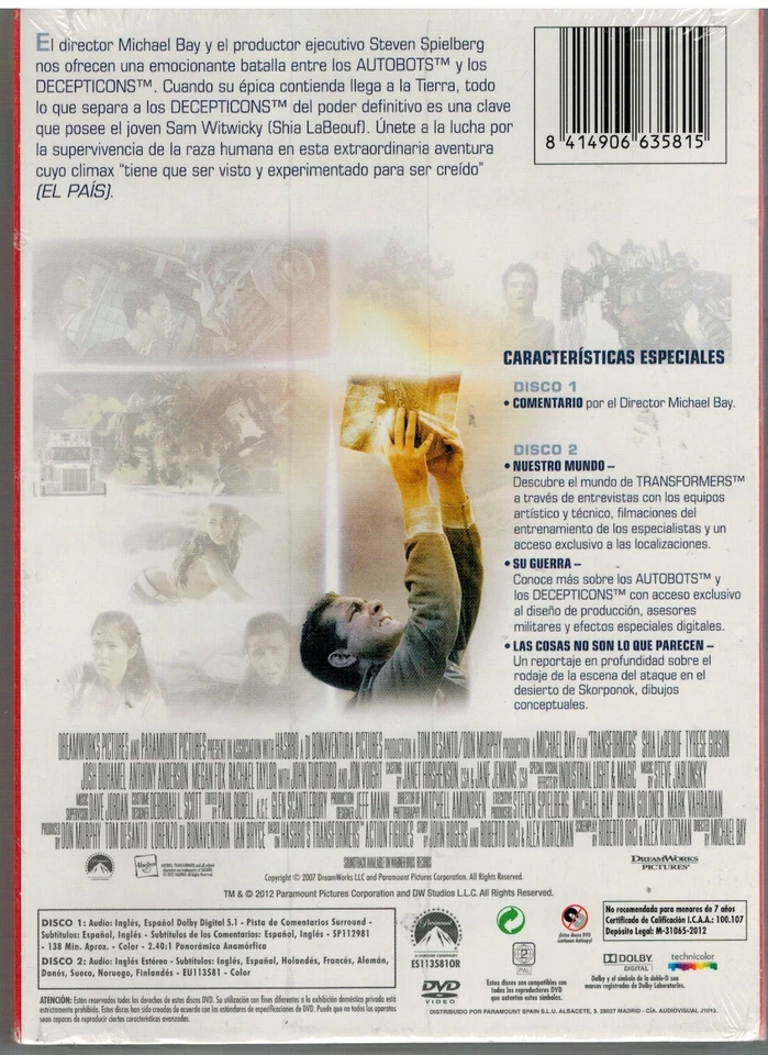 Transformers - Edición Limitada (2 DVD Nuevo) - Imagen 2 de 2