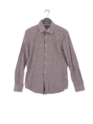 Esprit Herren Hemd Brustumfang: 15 in Lila Kariert 100% Baumwolle Basic